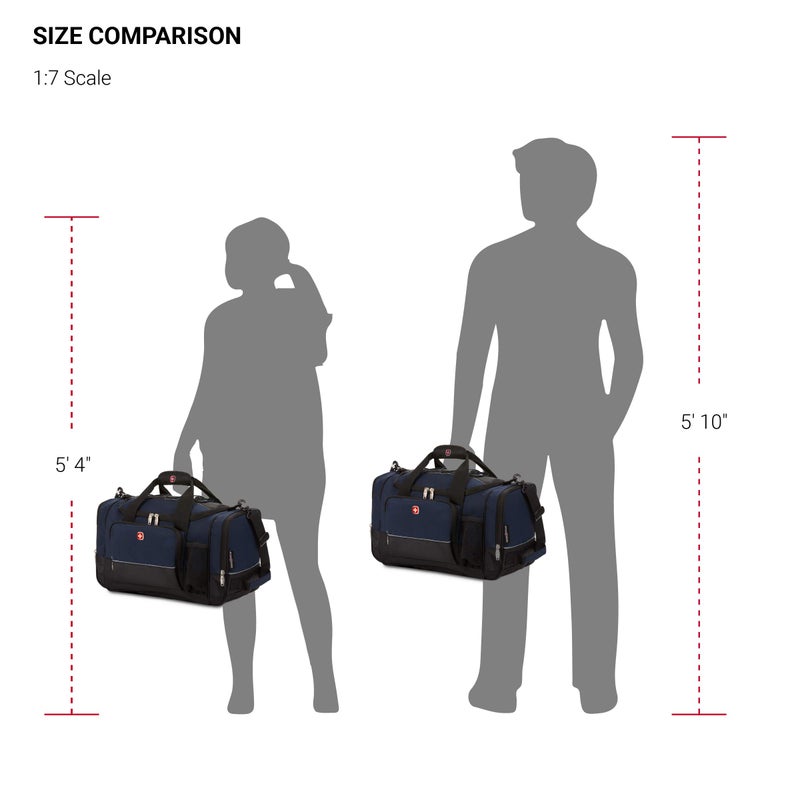 SWISSGEAR حقيبة دفل سويس جير أبيكس، حقيبة رياضية للرجال والنساء، حقائب سفر دفل، أزرق/أسود، 20 إنش - Image 5